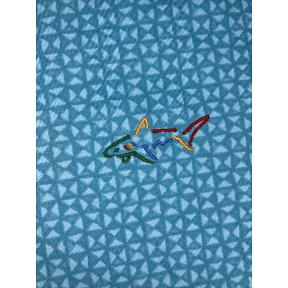 Greg Norman Golf Polo Shirt Men's 2XL Geometric Short Sleeve Blue Pima Cotton - Picture 4 of 9